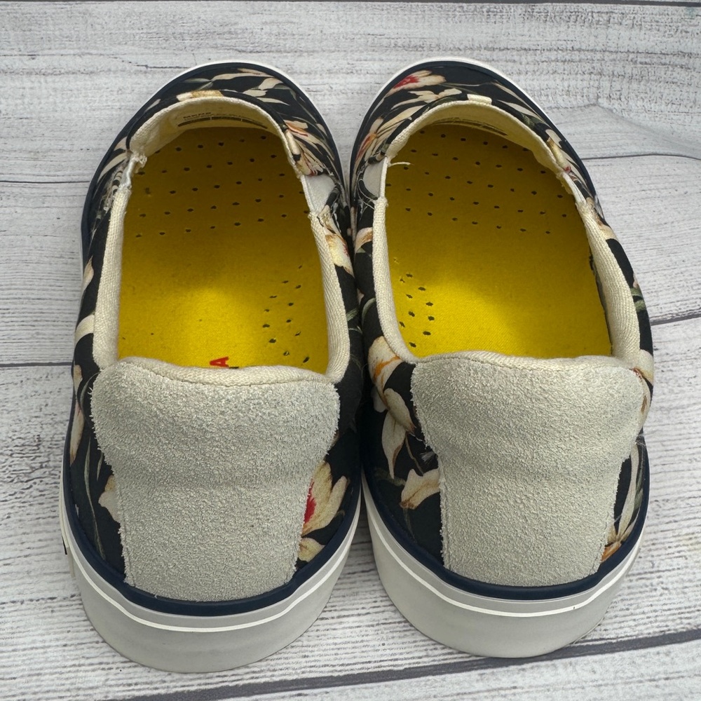 SeaVees Men's 7.5 Hawthorne Slip On Magnum‎ Black Star Orchid Poplin Twill Shoe - Picture 4 of 6